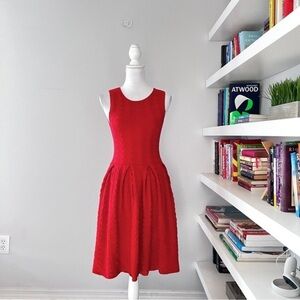 Anthropologie Far Away From Close sleeveless cable knit rust sweater dress sz S